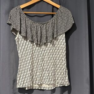 Anthropologie Off The Shoulder Ruffle Top Size SMALL